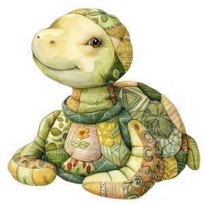 10 Patchwork Turtle Clipart, Digital Download, Printable Watercolor ...