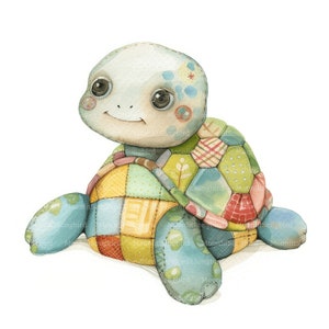 10 Patchwork Turtle Clipart, Digital Download, Printable Watercolor ...