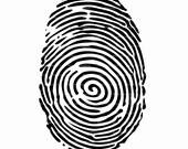 10 Fingerprint Black and White Clipart, Digital Download, Printable Watercolor Clipart, Paper Crafts, Print, High Quality JPG, Junk Journal