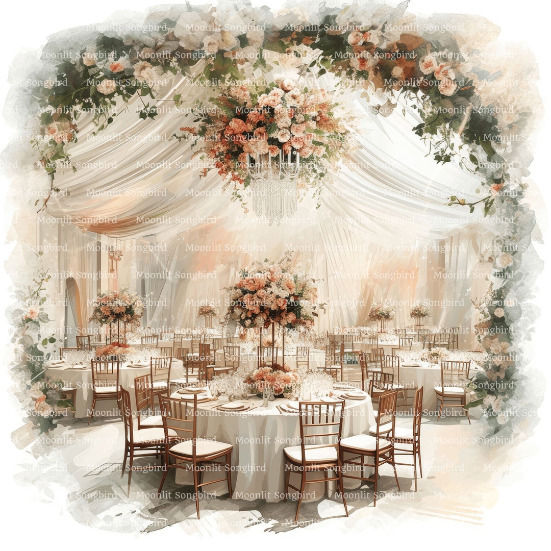 12 Gorgeous Wedding Venues Clipart, Digital Download, Printable ...
