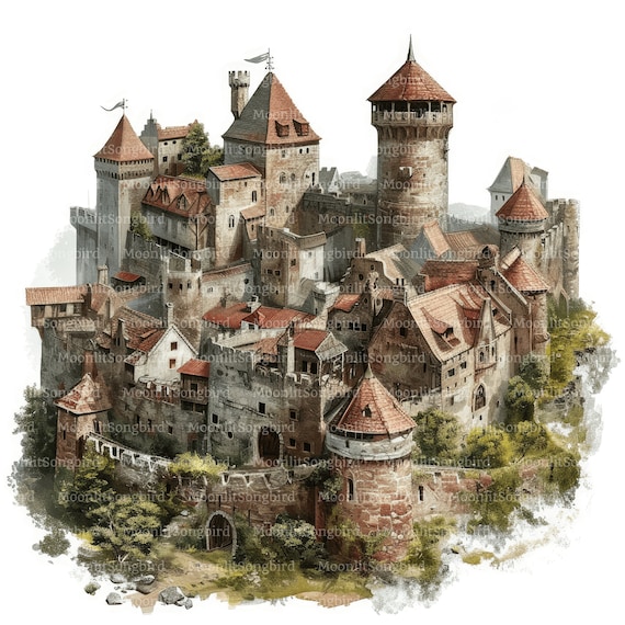 Mittelalter Burg Hintergrund – 210x160 Cm, Polyester, Für Mottoparty & Fotoshooting