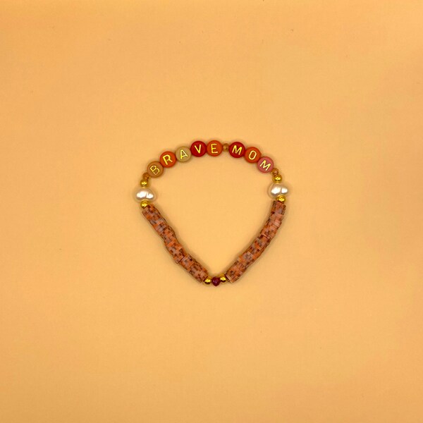 Bracelet de perles Heishi, panaché de couleur ocre, perles multicolore personnalisées