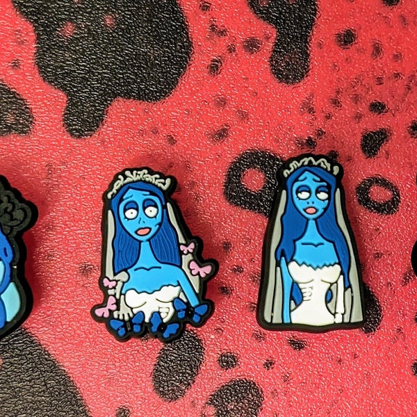 4x Corpse Bride Croc Charms Tim Burton