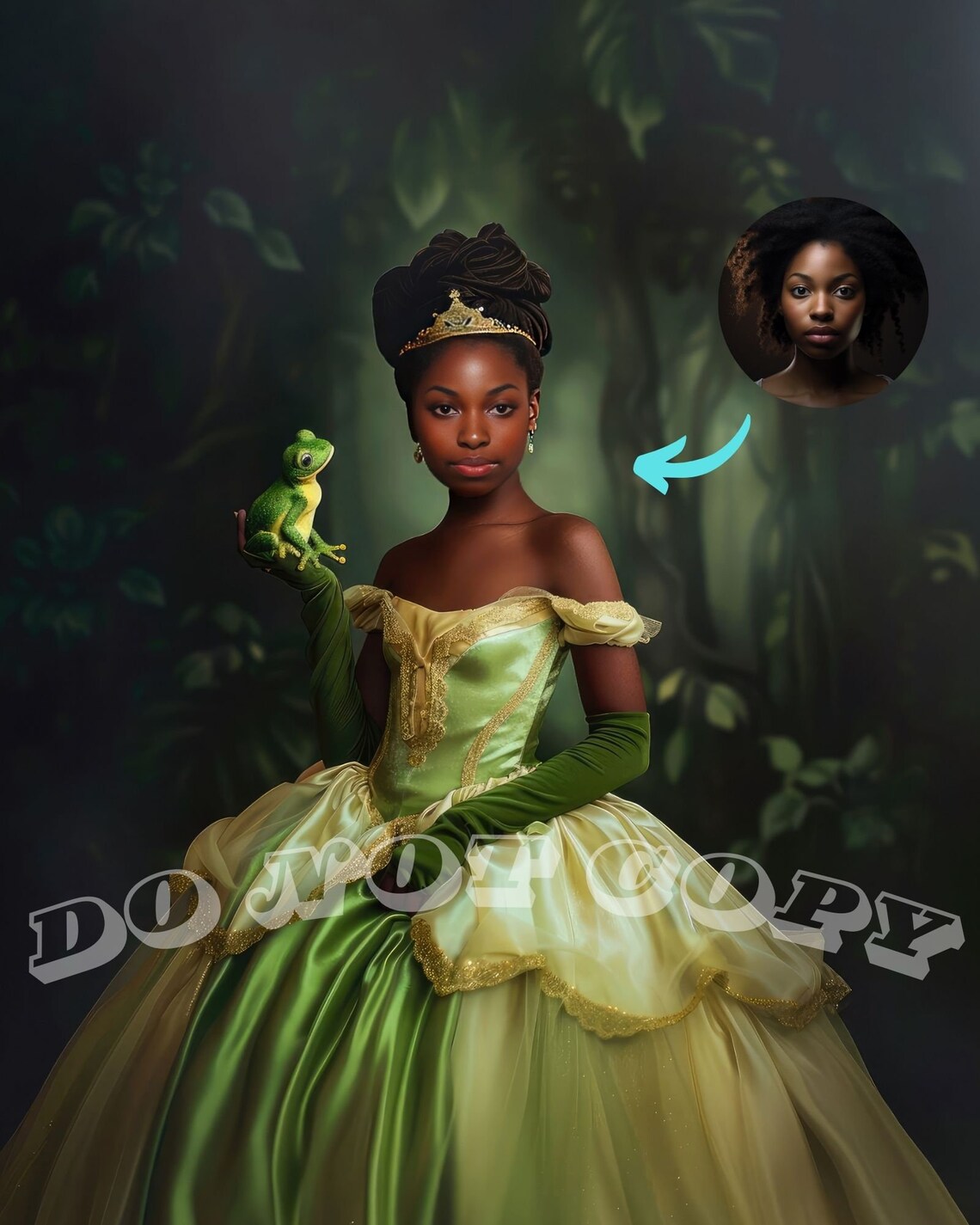 Personalized Princess Portrait From Photo Custom Princess Portrait Girl ...