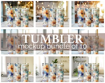 Skinny Tumbler Mockup Bundle, dünner Becher Mockup Becher Bundle PSD Mockup Sublimation Mockup Becher Set PSD Smart Objekt.