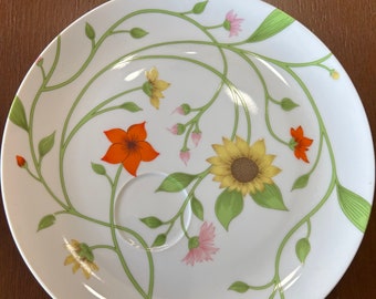 1975 Fitz and Floyd Snack/Hostess  Plates. Petite Fleur pattern. 4 plates