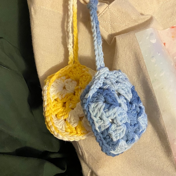 Crochet Granny Square AirPod Case Holder Keychain for Bags and Bottles Handmade AirPod pro AirPod 2nd, 3rd Generation