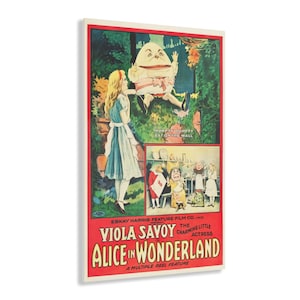 Vintage Alice in Wonderland Poster, Movie Poster Wall Art, Reproduced Alice in Wonderland, Home Decor, Collectible Poster, Gift for Birthday