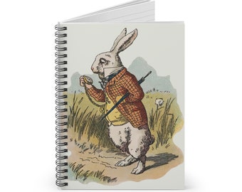 Alice in Wonderland Notebook: Vintage Print Spiral Journal