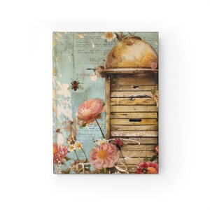 Vintage Inspired Bee Print Journal - Ruled Line or Blank, Notebook, Diary, Writing or Sketching Pad, Bee Lover Gift, Nature Journal