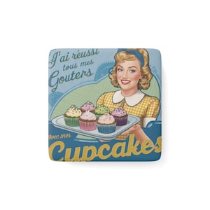 Imán de porcelana con póster publicitario vintage, cuadrado, decoración de cocina retro, imán de nevera único, regalo para coleccionistas de imanes, recuerdos.