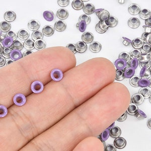 3mm Purple Eyelets 200 PCS 1/8 Small Grommets for Scrapbooking, Cards, Arts & Crafts, DIY Album, Clothing, Luggage, Wedding, Birthday image 2