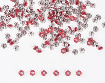 3mm Red Eyelets (200 PCS) - 1/8" Small Grommets for Scrapbooking, Cards, Arts & Crafts, DIY Album, Clothing, Luggage, Wedding, Birthday