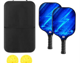 Custom USAPA Approved Pickleball Set for Men and Women - Engraved Pickleball and Custom Printed Bags with Initials