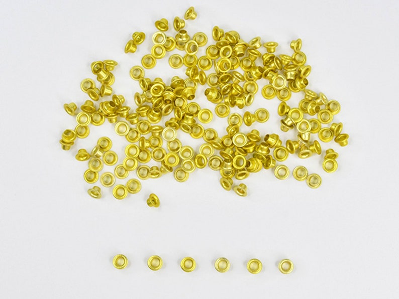 3mm Gold Eyelets 200 PCS 1/8 Small Grommets for Scrapbooking, Cards, Arts & Crafts, DIY Album, Clothing, Luggage, Wedding, Birthday image 9