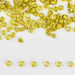 3mm Gold Eyelets 200 PCS 1/8 Small Grommets for Scrapbooking, Cards, Arts & Crafts, DIY Album, Clothing, Luggage, Wedding, Birthday image 1