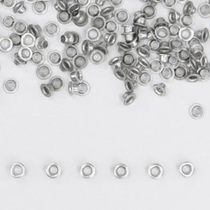3mm Silver Eyelets 200 PCS 1/8 Small Grommets for Scrapbooking, Cards, Arts & Crafts, DIY Album, Clothing, Luggage, Wedding, Birthday image 1