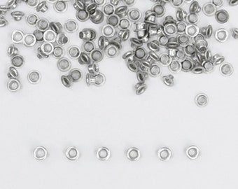 3mm Silver Eyelets (200 PCS) - 1/8" Small Grommets for Scrapbooking, Cards, Arts & Crafts, DIY Album, Clothing, Luggage, Wedding, Birthday