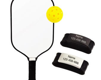1 Piece Pickleball Silicone Band with Custom Stainless Steel Plate for Pickleball Paddle, Pickleball Lovers