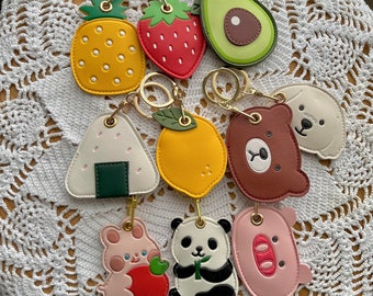 Air Tag Holder Keychain- Bag Charm, Cute Animals and Fruits