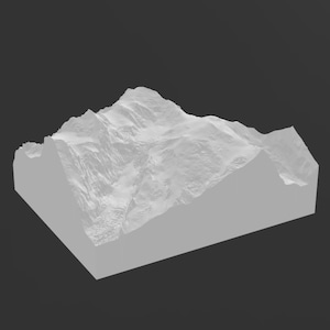 Mont Blanc 3D Model File | STL File for CNC Milling and 3D Printing | Mont Blanc 3D STL Map