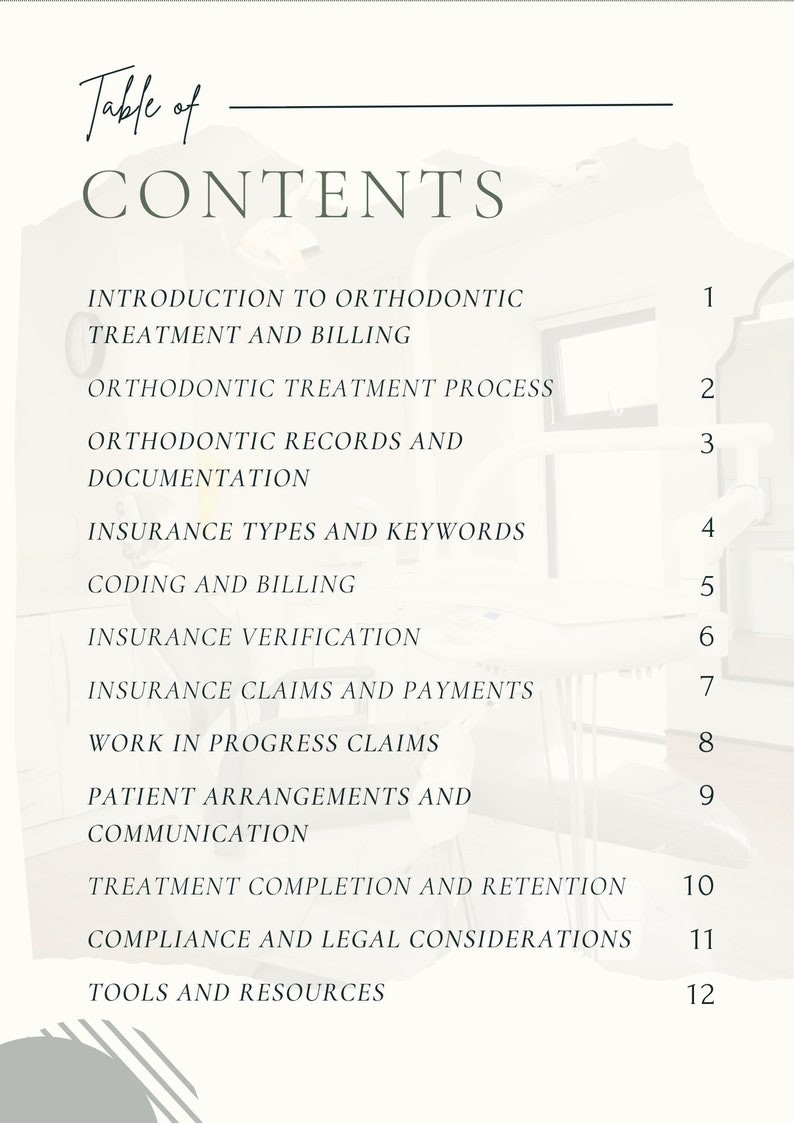 Orthodontic Billing Training Guide Etsy