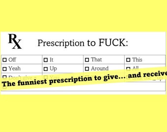 Prescrizione umoristica stampabile.  Prescrizioni umoristiche. Regalo del dottore. Regalo del dottore. Prescrizione falsa stampabile.