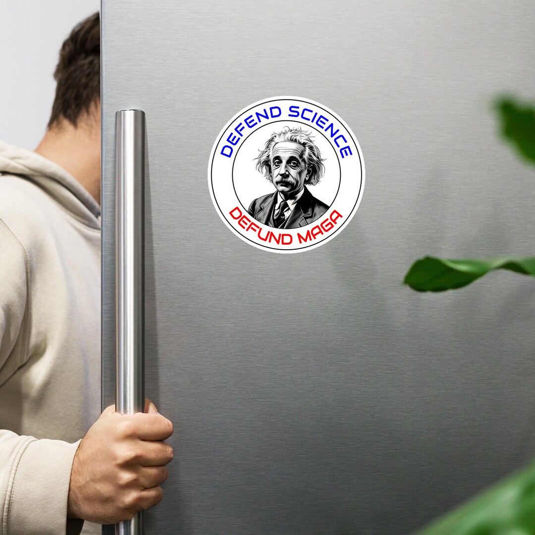 Defend Science, Defund Maga - Einstein Magnet - Etsy