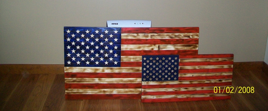 Handcrafted Rustic Wooden American Flags. Wall Art ,hand Made Gifts - Etsy