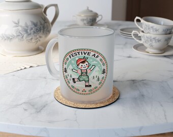 Festliche AF-Tasse, lustiges Weihnachtsgeschenk, Weihnachtsgeschenk, saisonales Trinkgeschirr, Winterkaffeetasse