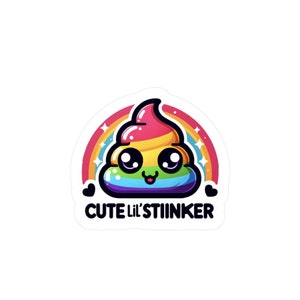 Cute Lil Stinker Rainbow Poop Emoji Vinyl Decal