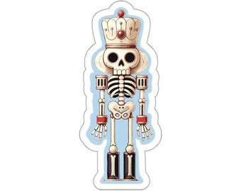 Skelett Nussknacker Aufkleber, Urlaub Aufkleber, gruselige Vinyl, Tag der Toten Aufkleber, Gothic Laptop Aufkleber, gruselige Weihnachtsaufkleber