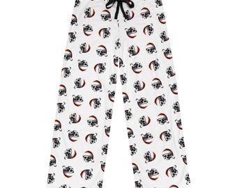 Graf Greyskull **Limited Edition** Weiße Nikolaus Totenkopf Pyjama-Hose - Festliche Totenkopf Nachtwäsche, Weihnachts Lounge