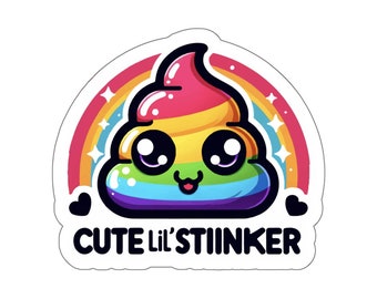 Emoji mignon caca arc-en-ciel Lil Stinker Sticker
