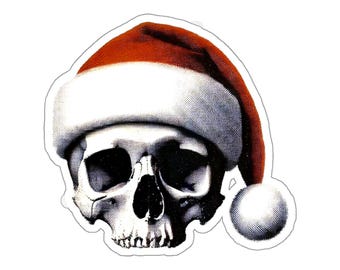 Graf Greyskull **Limitierte Auflage** Nikolaus Schädel Aufkleber --- Weihnachtsaufkleber, Weihnachtsaufkleber, festlicher Laptop Aufkleber, Einzigartige Dekoration