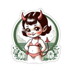 Naklejka plażowa Little Devil Girl