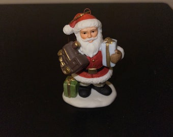 Homco Porcelain Christmas Ornament Santa with Gifts Made in Sri Lanka #8742