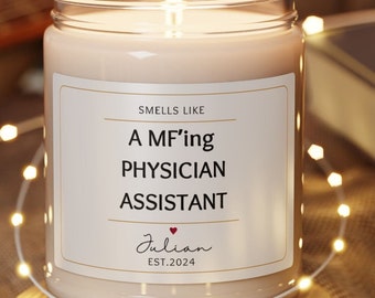 Personalized Physician Assistant Candle,Custom Gift for PA,PA School Graduation,School Acceptance,Gifts for New PA,White Coat Ceremony Gift