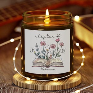 Personalized 40th Birthday candle,Chapter 40 candle,40th candle,40th Birthday Gift,40th Birthday Flower,40th birthday present Gift For Women