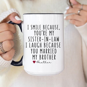 Sister in law personalized mug,Sister in law gift, Sister in law mug,Sister in law wedding gift,Funny sis in law coffee Mug,Best Sis in law