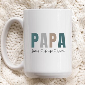Personalized Papa Mug for Father&#39;s Day, Father&#39;s Day Gift for Papa, Custom Papa Coffee Mug, Papa Gift from Grandkids, Coffee Mug for Papa