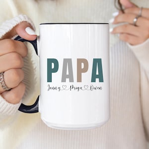 Personalized Papa Mug for Father&#39;s Day, Father&#39;s Day Gift for Papa, Custom Papa Coffee Mug, Papa Gift from Grandkids, Coffee Mug for Papa