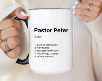 Custom Pastor Mug: Personalized Name & Qualities, Appreciation Gift