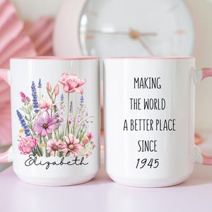 80th Birthday Gift,Custom Gifts for Woman,Sentimental Great Grandma Mug,Birthday Gift Born in 1945, Turning 80 Year Old Coffee Mug,Eighty