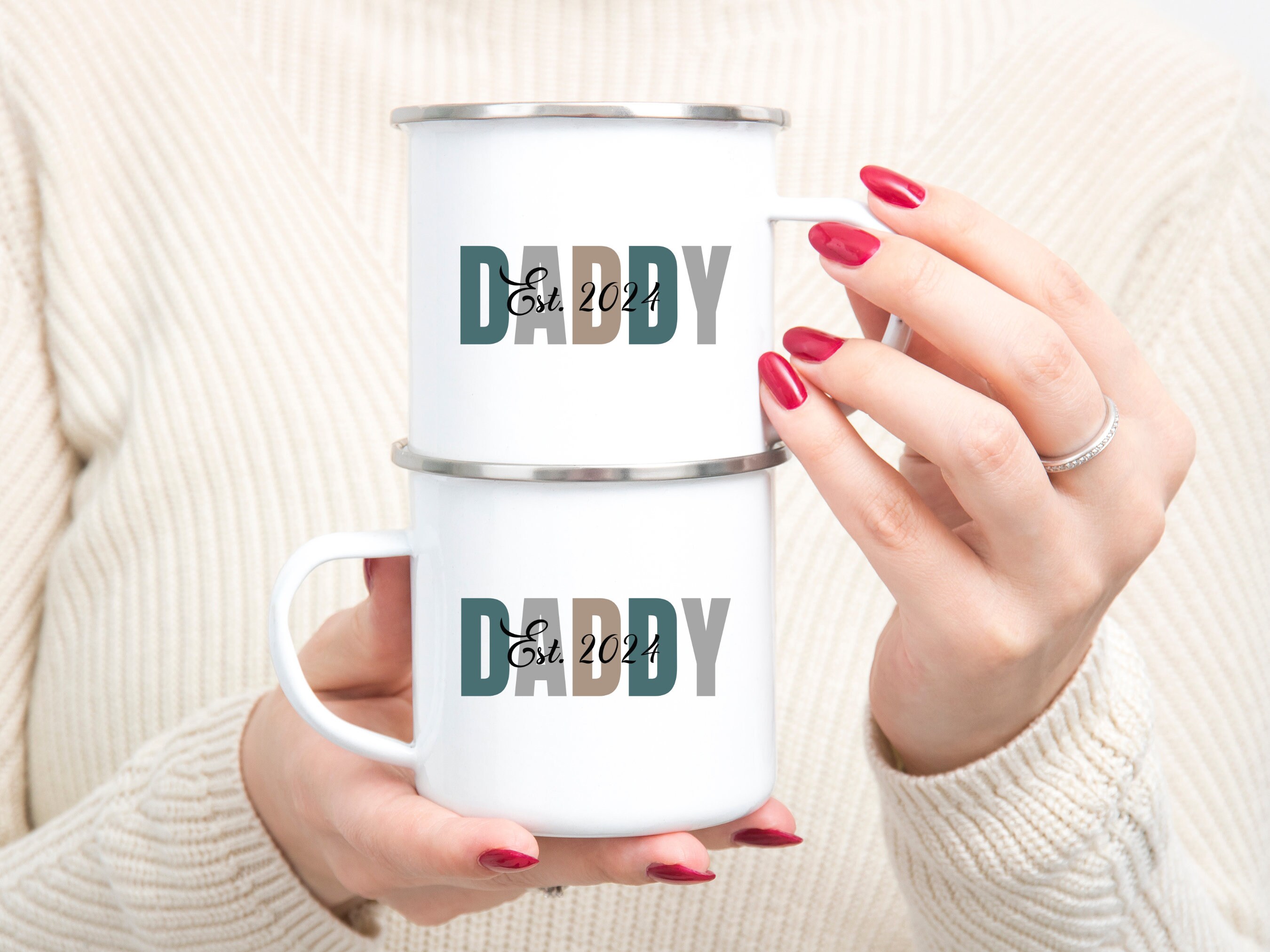 Dad Est 2024 Mug, Fathers Day Mug, New Dad Gift, Christmas Gift for Dad