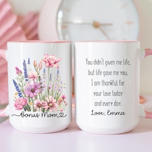 Bonus mom gift from bride,Bonus mom coffee mug,Stepmom wedding gift from the groom,Bonus Mother Gift,Birthday Gifts Stepmom,Second Mom Gift