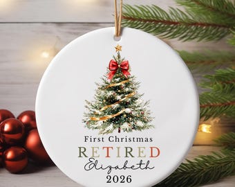 Personalized Retirement Ornament, First Christmas Retired Ornament