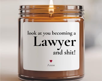Future Lawyer Candle, Funny Law School Graduation Gift