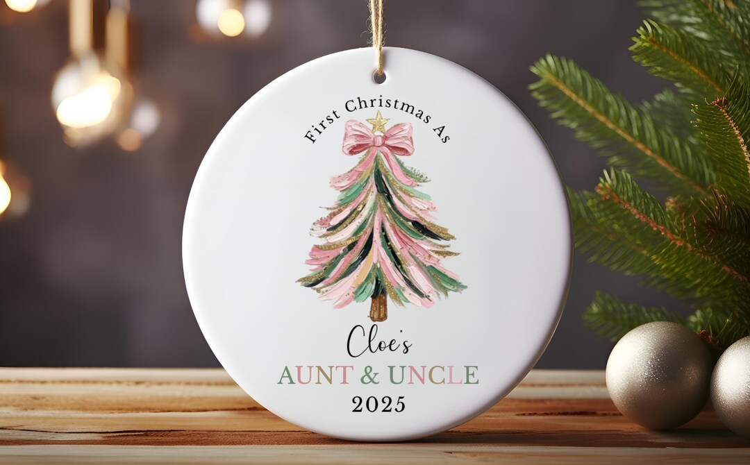 Personalized Aunt and Uncle Christmas Gift, Baby Christmas Gift, Auntie ...