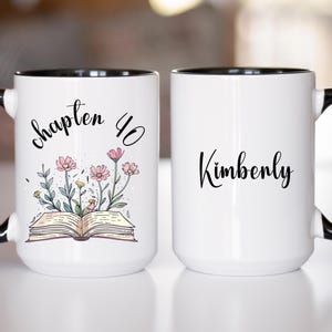 40th Years personalized gift, Custom mug for 40th birthday, Chapter 40 mug, Coffee cup with name, Birthday gift 1985, Custom birthday Mug.